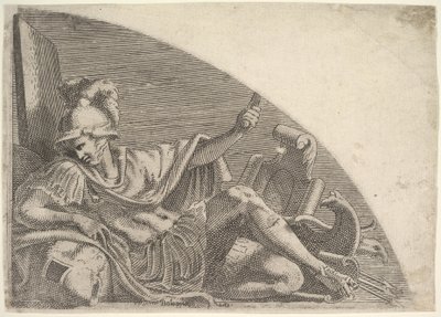 Mars Seated Amid Trophyes, 1540-56. tekijältä Leon Davent