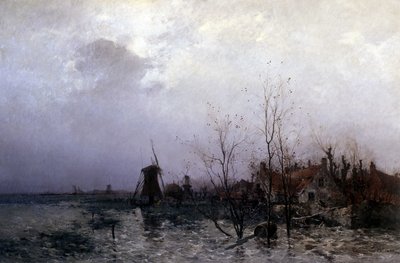 Täytetyt niityt Hollannissa (öljy kankaalle) tekijältä Leon Germain Pelouse