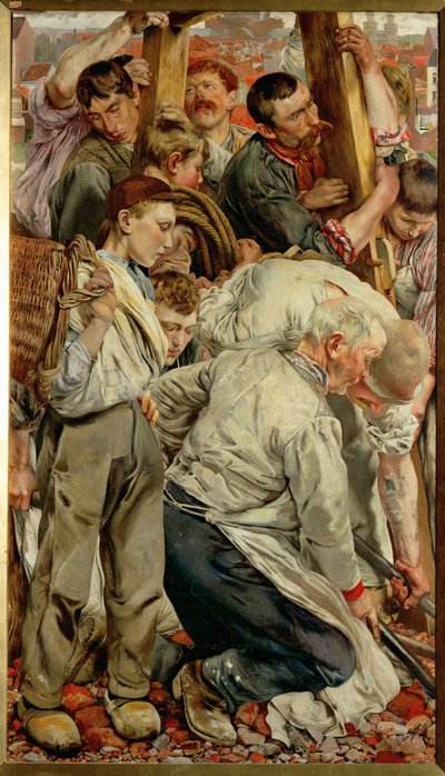 Miehet - vasen (maalaus kankaalle) tekijältä Leon Henri Marie Frederic