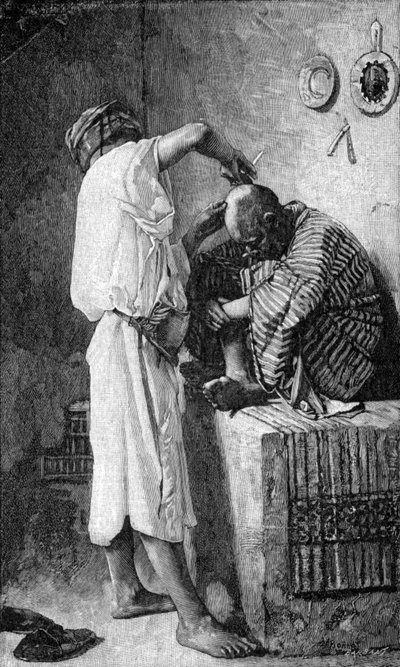 Parturi Istanbulissa tekijältä Leon Joseph Florentin (after) Bonnat