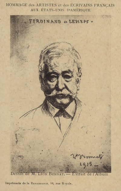 Ferdinand de Lesseps (1805-1894), ranskalainen yrittäjä ja kanavanrakentaja. tekijältä Leon Joseph Florentin Bonnat