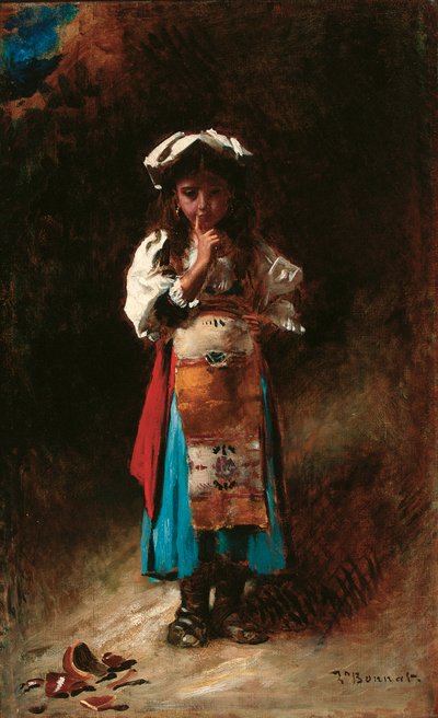 La cruche cassée (öljy kankaalle) tekijältä Leon Joseph Florentin Bonnat