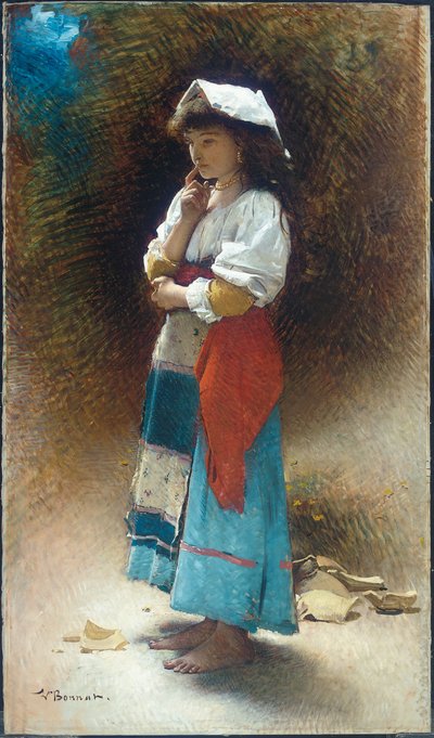 The Broken Pitcher (öljy kankaalle) tekijältä Leon Joseph Florentin Bonnat