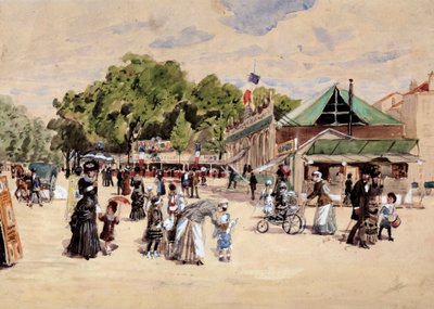 Kävely messualueelle. Leon Joseph Voirinin (1833-1887) maalaus tekijältä Leon Joseph Voirin
