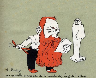 Auguste Rodinin sarjakuva Societe des gens de lettres