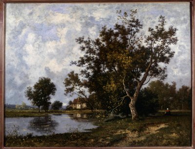 Maisema a la Mare -maalaus Leon Richet (1847-1907) 1900-luvun yksityinen kokoelma tekijältä Leon Richet