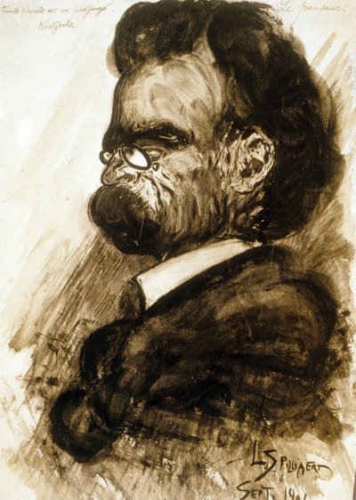 Friedrich Nietzsche (1844-1900) Filósofo e poeta alemão e tinta da China por Leon Spilliaert 1901finnish tekijältä Leon Spilliaert