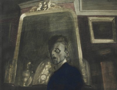 Autoretrat davant el mirall, 1908. finlandès tekijältä Leon Spilliaert
