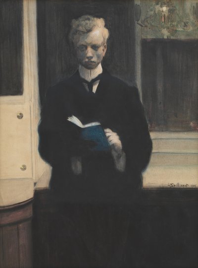 Omakuva sinisellä luonnoskirjalla tekijältä Leon Spilliaert