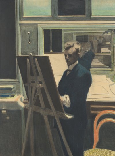 Omakuva (vesiväri paperille) tekijältä Leon Spilliaert