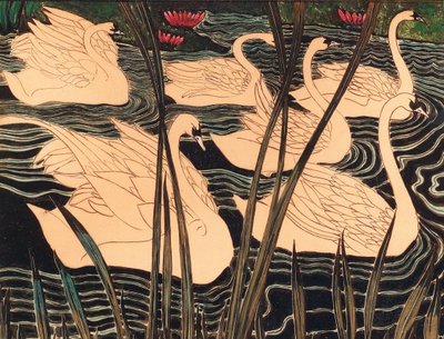 Joutsenet, c. 1900. tekijältä Leon Spilliaert