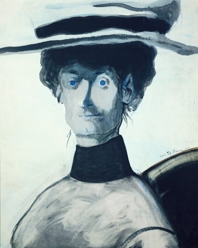 Nainen vaaleanpunaisessa hatussa tekijältä Leon Spilliaert