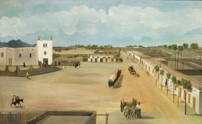 Vanha Mesilla Plaza, n. 1885-1886. tekijältä Leon Trousset