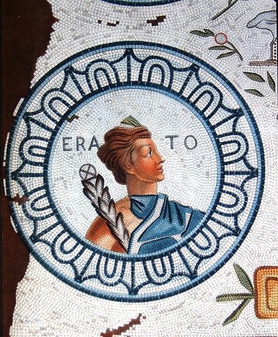 Erato, runouden ja lyriikan museo (värikaiverrus) tekijältä Leon de (after) Laborde