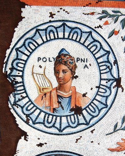 Polymnia, Pyhän Laulun Muse, Laulu, Oratorio ja Retoriikka (värikaiverrus) tekijältä Leon de (after) Laborde