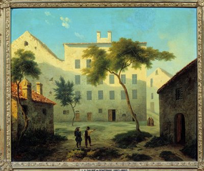 Näkymä Napoleon Bonaparten (1769-1821) syntymäpaikasta Ajacciossa, Korsikassa Leonard Dalige de Fontenayn (1813-1892) maalaus 1849 su. 0,38x0,46 m linnan Malmaison-museo tekijältä Leonard Alexis Dalige de Fontenay