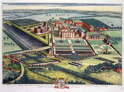 Staunton Harold Leicesterin piirikunnassa Johannes Kipin (n. 1652-1722) kaivertama tekijältä Leonard Knyff
