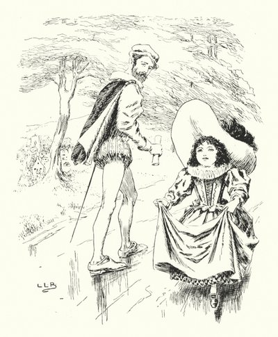 Kun menin ylös Pippin-mäkeen, Pippi-mäki oli likainen (kaiverrus) tekijältä Leonard Leslie Brooke