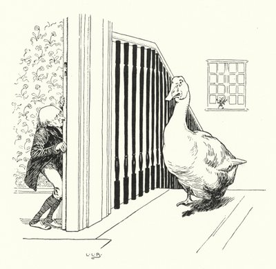 Goosey, goosey, gander (kaiverrus) tekijältä Leonard Leslie Brooke