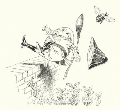 Humpty Dumpty istui seinällä (kaiverrus) tekijältä Leonard Leslie Brooke
