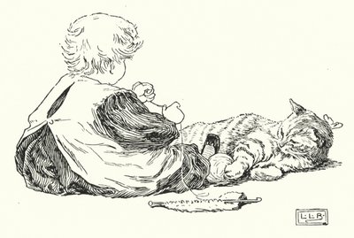 Rakastan pientä pillua, hänen turkkinsa on niin lämmin (kaiverrus) tekijältä Leonard Leslie Brooke