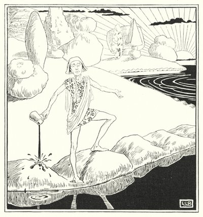 Jos koko maailma olisi omenapiirakkaa ja koko meri mustetta (kaiverrus) tekijältä Leonard Leslie Brooke
