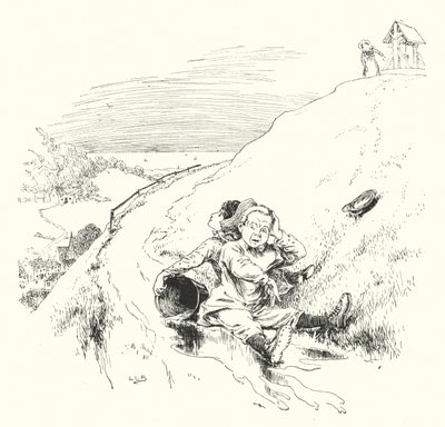 Jack ja Jill menivät ylös mäkeä (kaiverrus) tekijältä Leonard Leslie Brooke