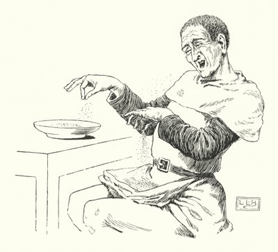 Peter Piper poimi nokkauksen suolapippuria (kaiverrus) tekijältä Leonard Leslie Brooke