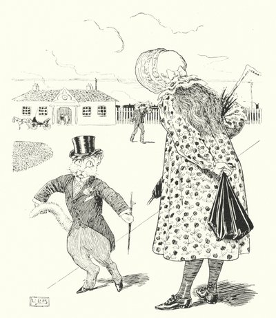 Pussy-cat, pussy-cat, missä olet ollut? (kaiverrus) tekijältä Leonard Leslie Brooke