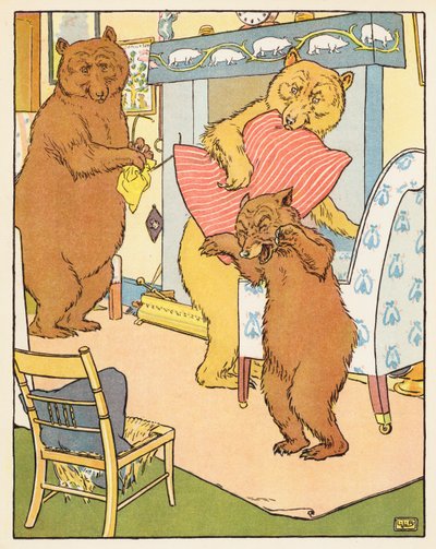 Kolme karhua (värilitografia) tekijältä Leonard Leslie Brooke