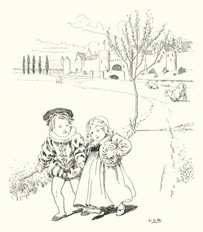 Markkinoille, markkinoille, ostamaan luumupullia (kaiverrus) tekijältä Leonard Leslie Brooke