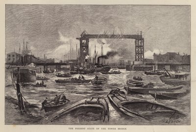 Tower Bridge rakenteilla, Lontoo tekijältä Leonard Patten
