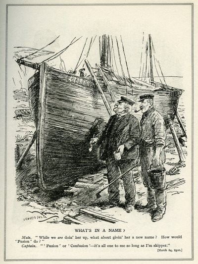 Lloyd George ja laiva "Coalition", 1920 tekijältä Leonard Raven Hill