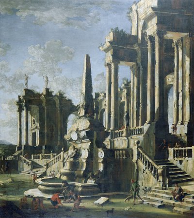 Imaginary Ruins (öljy kankaalle) tekijältä Leonardo Coccorante