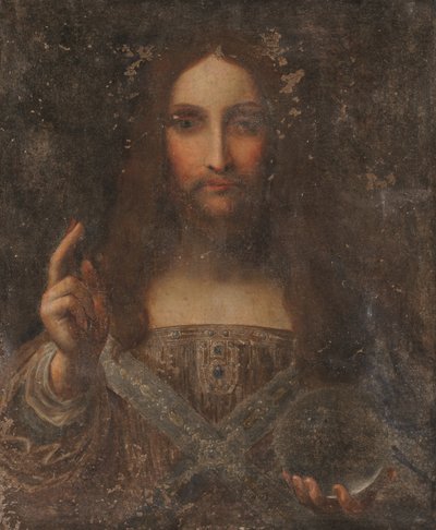 Salvator Mundi (öljy kankaalle) tekijältä Leonardo da (after) Vinci