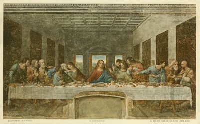 Viimeinen ehtoollinen (värilitro) tekijältä Leonardo da (after) Vinci