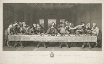 Viimeinen ehtoollinen, piirtänyt Teodoro Matteini, kaiverrus Raphael Morghen (kaiverrus) tekijältä Leonardo da (after) Vinci