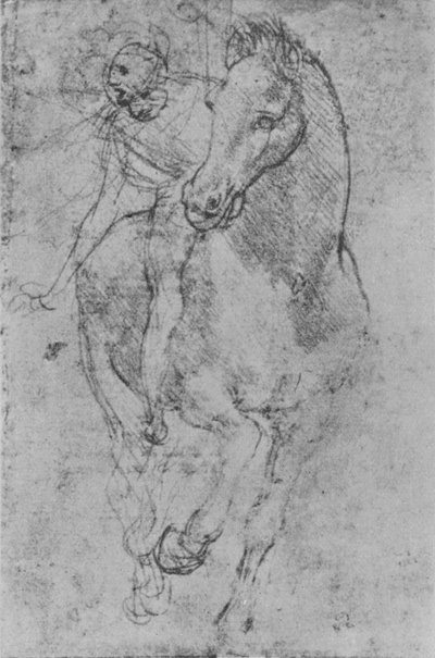 Ratsumies, c1480 1945 tekijältä Leonardo da Vinci