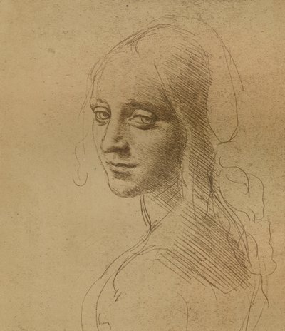 Naispää, c1472-c1519 1883, tekijältä Leonardo da Vinci