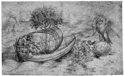 Allegoria suden ja kotkan kanssa, c1516 1954. tekijältä Leonardo da Vinci