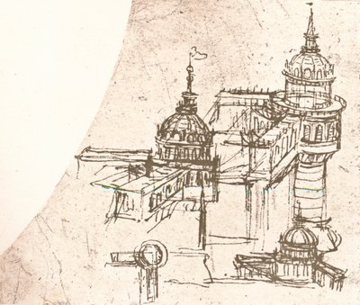 Arkkitehtuuri linnoille, c1472-c1519 1883 tekijältä Leonardo da Vinci
