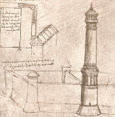 Arkkitehtuuri linnoille, c1472-c1519 1883 tekijältä Leonardo da Vinci