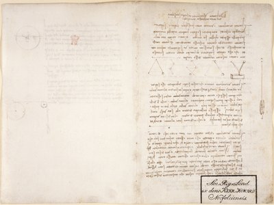 Arundel 263, f.13v, f.2 Muistiinpanot ja kaaviot Codex Arundelista (kynä ja muste paperille) tekijältä Leonardo da Vinci
