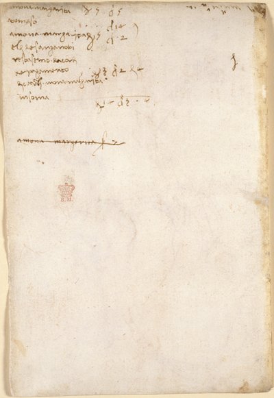 Arundel 263, f.149v, Talouslaskujen yhteenveto (ei Leonardon kädessä) (1504), 