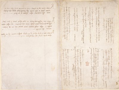 Arundel 263, ff.229v, f.226 Leonardo da Vincin muistiinpanot Codex Arundelista (kynä ja muste paperille) tekijältä Leonardo da Vinci