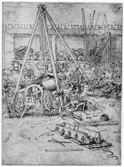 Tykkivalimo, 1487 1954. tekijältä Leonardo da Vinci