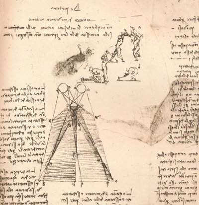 Valon ja varjon teoriaa kuvaava kaavio ja kuvioluonnokset, c1472-c1519 1883 tekijältä Leonardo da Vinci