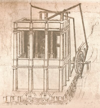 Piirustus linnoja ja huviloita koskevista projekteista, c1472-c1519 1883 tekijältä Leonardo da Vinci