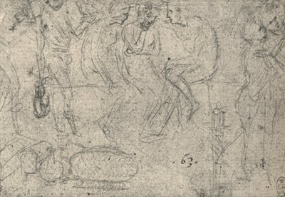 Figuuriryhmä keskustelussa, c1480 1945 tekijältä Leonardo da Vinci