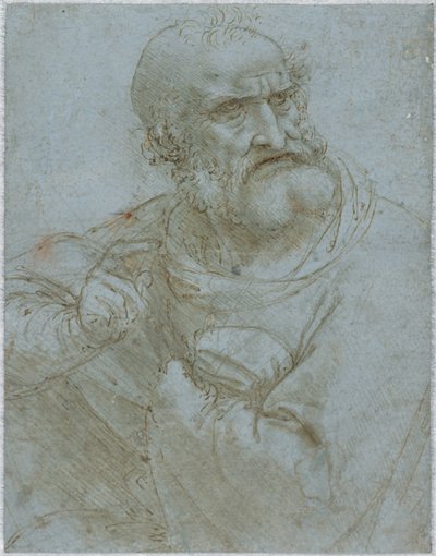 Puolipitkä apostolihahmo, 1493-1495 tekijältä Leonardo da Vinci